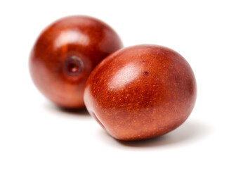 jujube or chinese date on white background