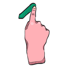 Finger gesture icon in color drawing. Gadget touch pad display smartphone laptop computer