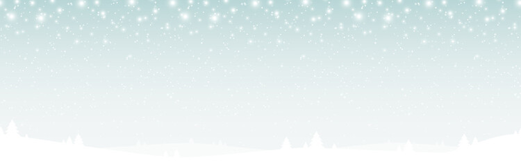 seamless xmas background with snow fall and trees