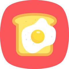 
Fried egg over bread toast, breakfast 
