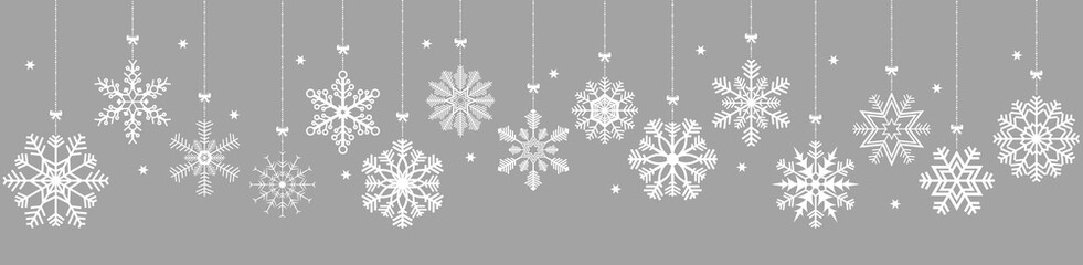 hanging snow stars banner for christmas greetings time © picoStudio