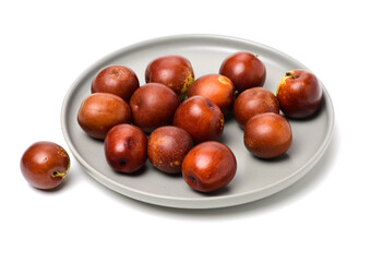 jujube or chinese date on white background