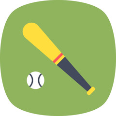 
Baseball bat with ball, sports icon design

