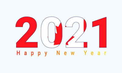2021 Happy New year, Canada 2021, Canada flag 2021, the Canada happy new year flag animation 2021