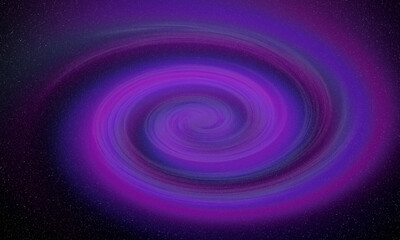 Space. Spiral into open space. Black sky a with stars.