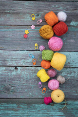 background of coils of yarn for knitting