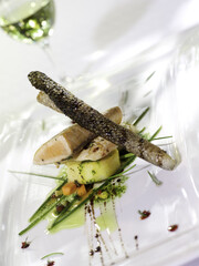 Food - a tasty plate of seafood; photo on white background.
