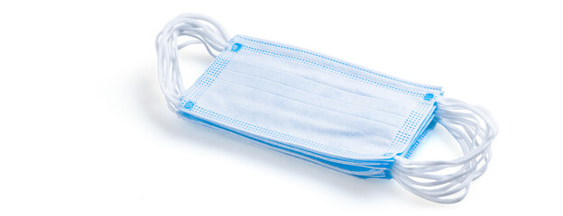 Many medical disposable masks for protection. Surgical mask.