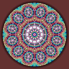 Decorative ornamental mandala with 3d effects in a bright colors