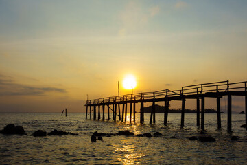 Obraz premium Sunset at beautiful remote island Pulau Aur near Mersing, Johor, Malaysia