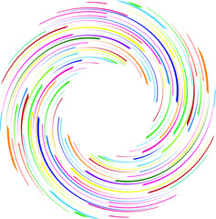 Radial speed Lines in Circle Form for comic books . Explosion background . Vector Illustration .Technology round Logo . Circular Design element . Abstract Geometric shape . Sunburst .