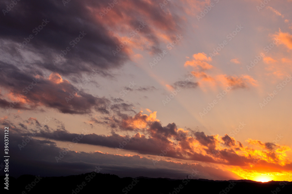 Wall mural 夕日