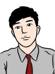 cartoon cute man on white background