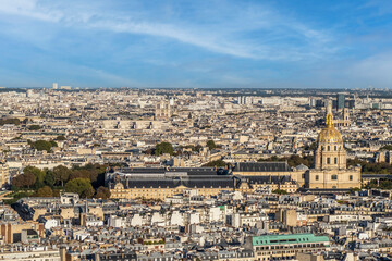 Fototapeta na wymiar aerial view of Les Invalides from the Tour Eiffel In Paris