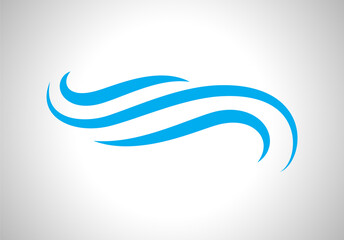 Water wave icon isolated on gray background. Flat water wave icon for water logo design and icon template. Water wave vector