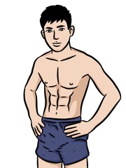 Fototapeta premium cartoon cute man on white background