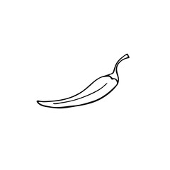Doodle hot pepper. Hand-drawn images. Vector for posters, web, textiles, children's coloring pages.