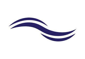 Water wave icon isolated on white background. Flat water wave icon for water logo design and icon template. Water wave vector