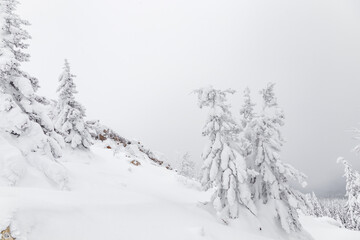 Winter landscape. Zyuratkul national Park, Chelyabinsk region, South Ural, Russia