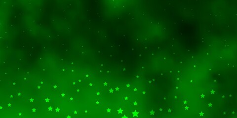Dark Green vector template with neon stars.