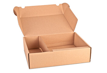 Opened card delivery Box isolated on white