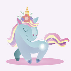Magic unicorns illustration