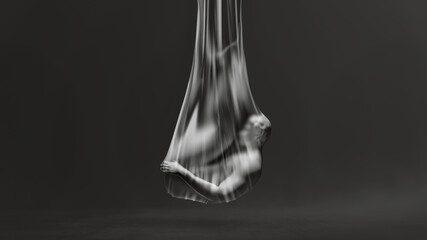 Isolated and protected man inside a transparent bag