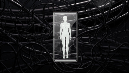 Fototapeta premium Human protected and isolated from the outside