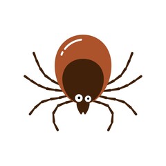 Tick from dog animal character cartoon vector illustration isolated