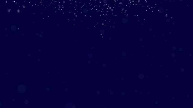 Falling snowflakes on blue background, winter snow. Christmas background.
