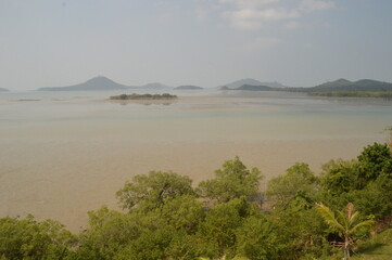 Sunset over thebeaches and islands of Southern Myanmar / Burma in Southeast asia
