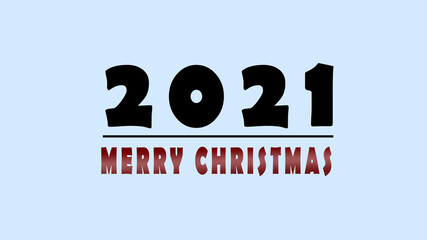 2021 merry christmas. Simple Background.