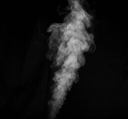 White smoke on black background. Abstract background, design element, for overlay on pictures