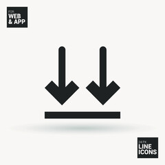 Package sign minimal icon. Up arrows line vector icon for websites and mobile minimalistic flat design.