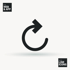Refresh minimal icon. Arrow line vector icon for websites and mobile minimalistic flat design.