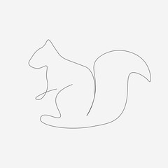 Squirrel animal line drawing. Vector illustration