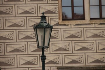 Fototapeta na wymiar vintage street lamp in Prague, Czech republic