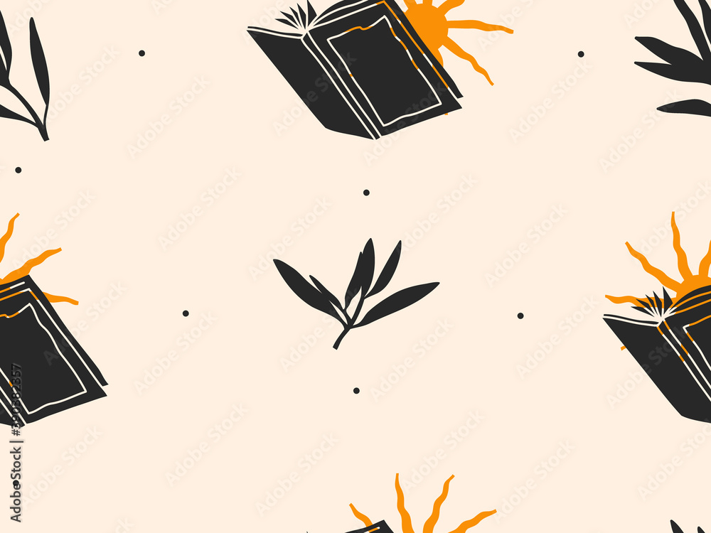 Canvas Prints hand drawn vector abstract flat stock graphic icon illustration line art seamless pattern with celes