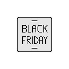 black, Friday line icon. Elements of black friday and sales icon. Premium quality graphic design icon. Can be used for web, logo, mobile app, UI, UX on white background