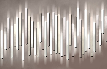 Abstract geometric lines in light warm shades. For interior printing, murals, Wallpapers.