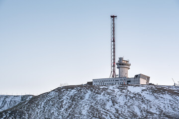 Obraz premium Antenna building ex Radio Sud in the Port d in Valira, Encamp, Andorra