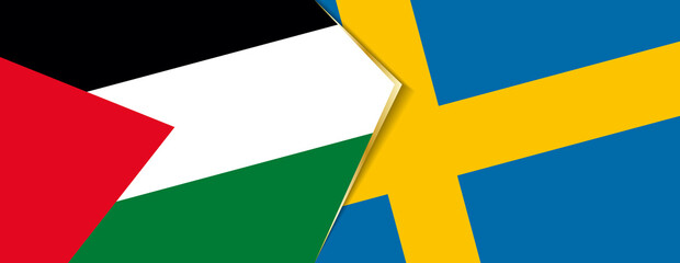 Palestine and Sweden flags, two vector flags.