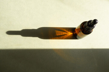 Serum or oil for skin with collagen and peptides with trendy shadows