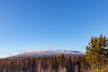 Winter landscape. Zyuratkul national Park, Chelyabinsk region, South Ural, Russia.