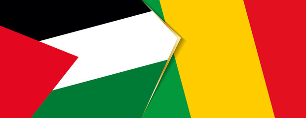 Palestine and Mali flags, two vector flags.