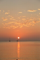 Fototapeta na wymiar Sunset on the beaches of the untouced island of Ko Phayam in the Andaman Sea, Thailand