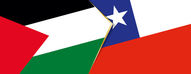 Palestine and Chile flags, two vector flags.