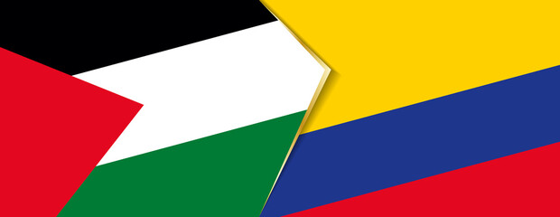 Palestine and Colombia flags, two vector flags.