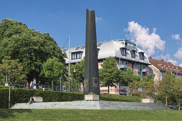 The monument to Graf Ferdinand von Zeppelin in Friedrichshafen, Germany