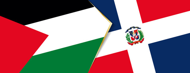 Palestine and Dominican Republic flags, two vector flags.